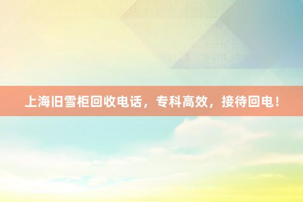 上海旧雪柜回收电话，专科高效，接待回电！